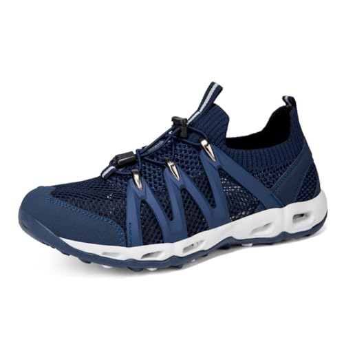 100junzidao rutschfeste Wat-Trekkingschuhe Damen Atmungsaktiv Herren Wandern Camping Klettern Wanderschuhe Rafting Strand Rückverfolgbarkeit Blau 42 von 100junzidao