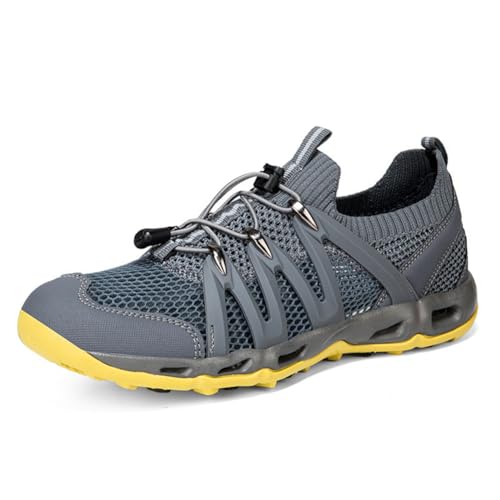 100junzidao rutschfeste Wat-Trekkingschuhe Damen Atmungsaktiv Herren Wandern Camping Klettern Wanderschuhe Rafting Strand Rückverfolgbarkeit Grau 39 von 100junzidao