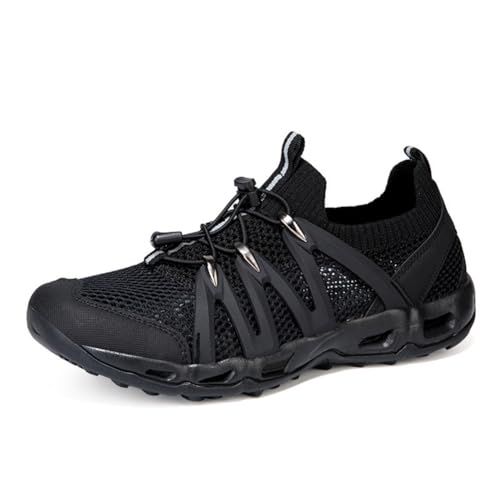 100junzidao rutschfeste Wat-Trekkingschuhe Damen Atmungsaktiv Herren Wandern Camping Klettern Wanderschuhe Rafting Strand Rückverfolgbarkeit Schwarz 40 von 100junzidao