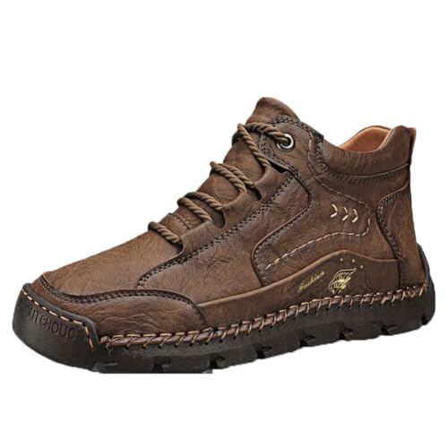 100junzidao wasserdichte Outdoor-Wanderschuhe, rutschfeste Sport-Wanderschuhe, Leder, PU, leichtes, Komfortables Design Gelb 38 von 100junzidao