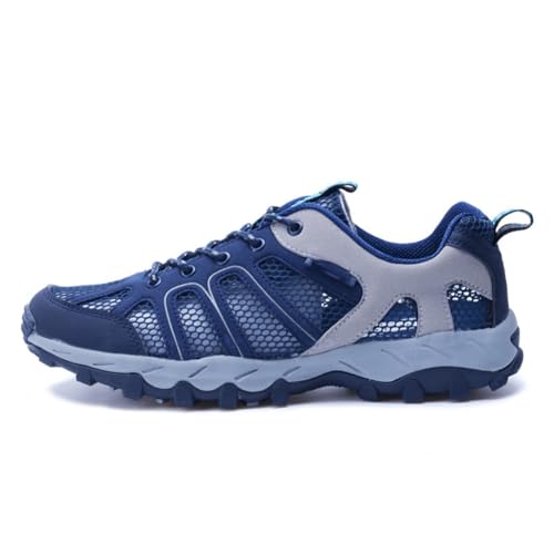 100junzidao wasserdichte Trekking-Wanderschuhe Outdoor-Paare Leichte Wanderschuhe Atmungsaktiv Bequem Rückverfolgbarkeit Schuhe Sommer Blau 40 von 100junzidao