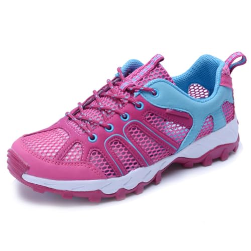 100junzidao wasserdichte Trekking-Wanderschuhe Outdoor-Paare Leichte Wanderschuhe Atmungsaktiv Bequem Rückverfolgbarkeit Schuhe Sommer Rot 39 von 100junzidao