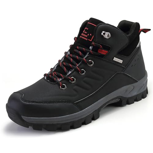 100junzidao wasserdichte Wanderstiefel für Paare Große Größen Leichte Trekking-Wanderschuhe Geeignet für Frühling und Herbst Schwarz 39 von 100junzidao