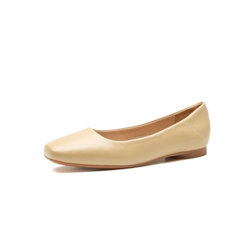 Bequeme Wanderschuhe für Damen Flache Niedrigabsatz Runde Zehe Pumps Schlupf Atmungsaktive Arbeitsschuhe für Ältere Damen rutschfeste Bequeme Freizeit Loafers von 100junzidao