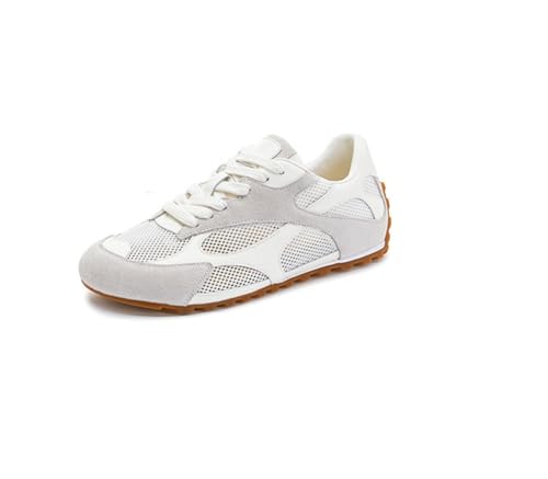 Damen 3CM Platform Laufschuhe Atmungsmesh Low-Top Gym Walking Sneakers Unisex Casual Shoes mit Doppelschnürung und Rundem Zeh von 100junzidao