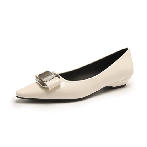 Damen Flache Freizeitschuhe Bequeme rutschfeste Spitz Zehe Flacher Mund Hochzeitsschuhe Hundert mit Temperament Büro Arbeit Kleid Party Pumps Beige 38 Damen Flache Freizeitschuhe Bequeme rutschfeste Spitz Zehe Flacher Mund Hochzeitsschuhe Hundert mit Temperament Büro Arbeit Kleid Party Pumps Beige 38 von 100junzidao