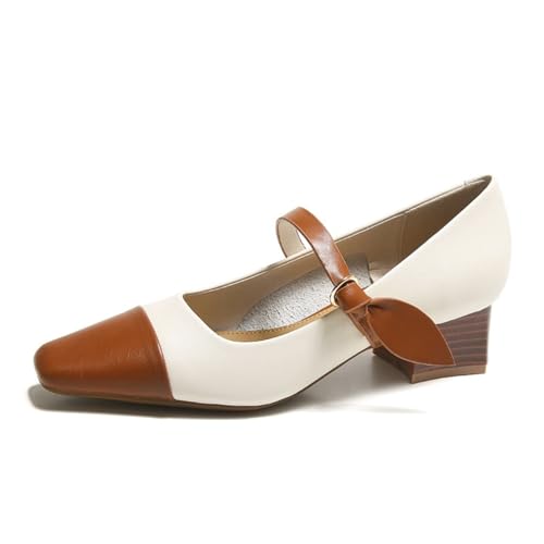 Damen Freizeitschuhe Vintage Quadratische Zehe Flats Temperament Bequeme Mary Jane Schuhe Flacher Mund rutschfest Einfach Karriere Arbeit High Heels Braun 39 Damen Freizeitschuhe Vintage Quadratische Zehe Flats Temperament Bequeme Mary Jane Schuhe Flacher Mund rutschfest Einfach Karriere Arbeit High Heels Braun 39 von 100junzidao
