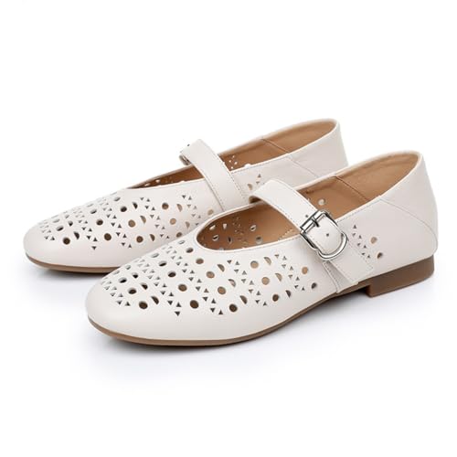 Damen High Heels Sommer Shallow Mesh Flat Round Toe Komfortable Occupational Work Shoes Elegante Anti- Slip Retro Beach Ballet Shoes Damen High Heels Sommer Shallow Mesh Flat Round Toe Komfortable Occupational Work Shoes Elegante Anti- Slip Retro Beach Ballet Shoes von 100junzidao