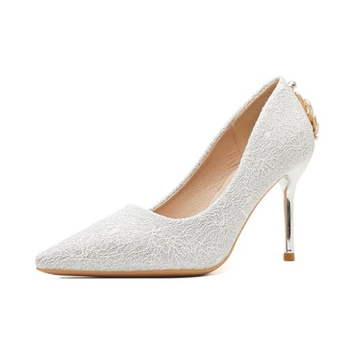 Damen High Heels Strass Temperament Pointed Toe Sexy Bankett Kleid Hochzeit Schuhe Slip on Peplum Spitze Elegant Abend Gericht Pumpen Silber 40 Damen High Heels Strass Temperament Pointed Toe Sexy Bankett Kleid Hochzeit Schuhe Slip on Peplum Spitze Elegant Abend Gericht Pumpen Silber 40 von 100junzidao