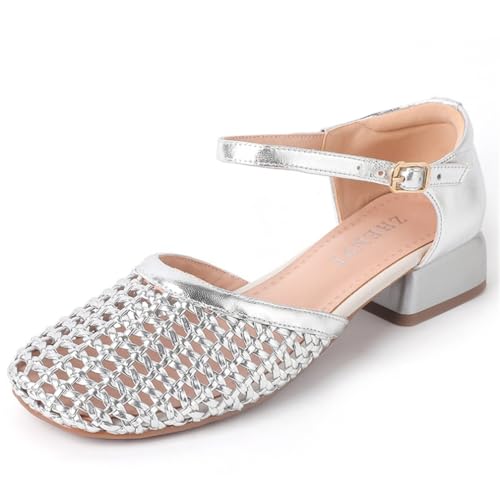 Damen Hochhackige Sandalen Retro Bequem Atmungsaktiv Mesh Hollow Bao TOU Flache Ballettschuhe rutschfest Rund Casual Walking Beach Shoes Damen Hochhackige Sandalen Retro Bequem Atmungsaktiv Mesh Hollow Bao TOU Flache Ballettschuhe rutschfest Rund Casual Walking Beach Shoes von 100junzidao