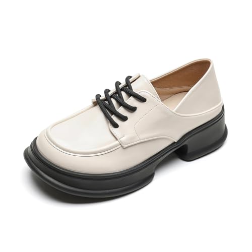 Damen Lace-up Blatt Schuhe flach bequem lässig sanft Business Büro Schuhe flachen Mund einfach Fee Hundert Dating Kleider High Heels Beige 38 Damen Lace-up Blatt Schuhe flach bequem lässig sanft Business Büro Schuhe flachen Mund einfach Fee Hundert Dating Kleider High Heels Beige 38 von 100junzidao