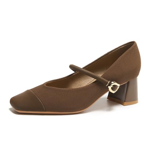 Damen Quadratische Zehe Niedrig Mary Jane Schuhe Satin Retro rutschfest Bequem Cheongsam Schuhe Casual Flach Elegant Temperament Arbeit Dating Pumps Braun 38 Damen Quadratische Zehe Niedrig Mary Jane Schuhe Satin Retro rutschfest Bequem Cheongsam Schuhe Casual Flach Elegant Temperament Arbeit Dating Pumps Braun 38 von 100junzidao