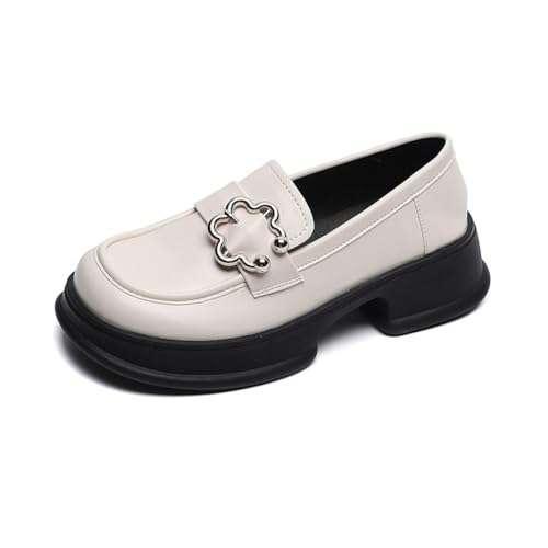 Damen Retro Blatt Schuhe Niedrig Bequem rutschfest Casual Party Kleid Schuhe Hundert und Einfach Arbeit Gehen Büro Flach High Heels Beige 41 Damen Retro Blatt Schuhe Niedrig Bequem rutschfest Casual Party Kleid Schuhe Hundert und Einfach Arbeit Gehen Büro Flach High Heels Beige 41 von 100junzidao