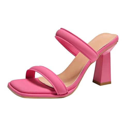 Damen Sandalen mit hohem Absatz und offener Zehenpartie klassisch Elegante Schuhe mit eckigem Zehenbereich zum Hineinschlüpfen für Hochzeiten und Bankette rutschfeste Schuhe für Partys Damen Sandalen mit hohem Absatz und offener Zehenpartie klassisch Elegante Schuhe mit eckigem Zehenbereich zum Hineinschlüpfen für Hochzeiten und Bankette rutschfeste Schuhe für Partys von 100junzidao
