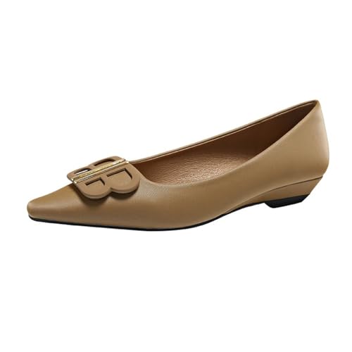 Damen Shallow Mouth Pointed Toe High Heels French Retro Flat Non- Slip Pendeln Karriere Arbeit Schuhe Gentle Comfortable Court Party Ballett Schuhe Braun 39 Damen Shallow Mouth Pointed Toe High Heels French Retro Flat Non- Slip Pendeln Karriere Arbeit Schuhe Gentle Comfortable Court Party Ballett Schuhe Braun 39 von 100junzidao