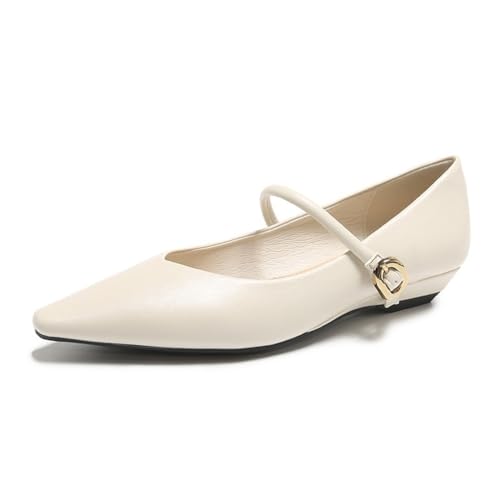 Damen Spitze Zehe Flache Hochzeitsschuhe Pendler vielseitig Flache Ballettschuhe bequem rutschfest Elegantes Temperament Kleid Pumps Beige 39 Damen Spitze Zehe Flache Hochzeitsschuhe Pendler vielseitig Flache Ballettschuhe bequem rutschfest Elegantes Temperament Kleid Pumps Beige 39 von 100junzidao