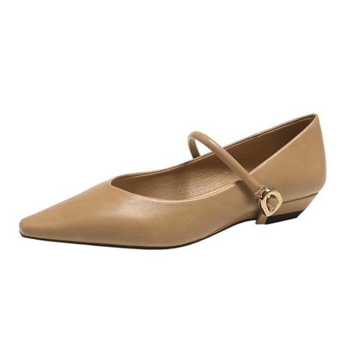 Damen Spitze Zehe Flache Hochzeitsschuhe Pendler vielseitig Flache Ballettschuhe bequem rutschfest Elegantes Temperament Kleid Pumps Braun 36 Damen Spitze Zehe Flache Hochzeitsschuhe Pendler vielseitig Flache Ballettschuhe bequem rutschfest Elegantes Temperament Kleid Pumps Braun 36 von 100junzidao