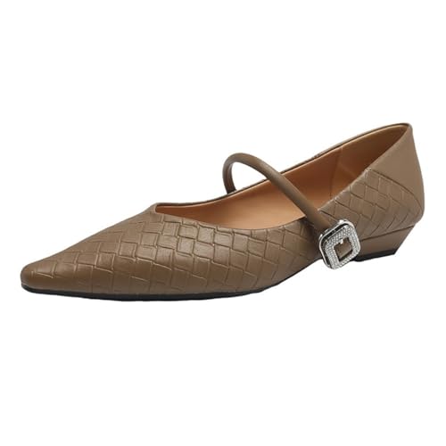 Damen Spitze Zehe Flache Mary Jane Schuhe Flacher Mund Retro Bequem rutschfest Wanderschuhe Elegant Temperament Ballett Arbeit Pumps Braun 38 Damen Spitze Zehe Flache Mary Jane Schuhe Flacher Mund Retro Bequem rutschfest Wanderschuhe Elegant Temperament Ballett Arbeit Pumps Braun 38 von 100junzidao