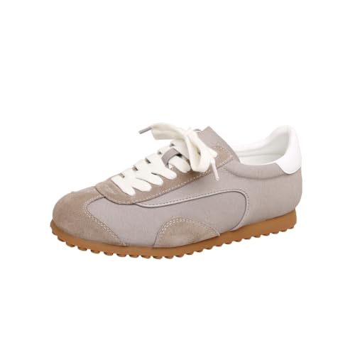 Frauen Flache Turnschuhe Alltagschuhe Versatile Casual Trainers Niedrige Schnürschuhe Leichte Anti-Rutsch Aufwach Einzelschuhe von 100junzidao