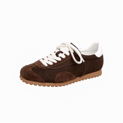 Frauen Flache Turnschuhe Alltagschuhe Versatile Casual Trainers Niedrige Schnürschuhe Leichte Anti-Rutsch Aufwach Einzelschuhe von 100junzidao