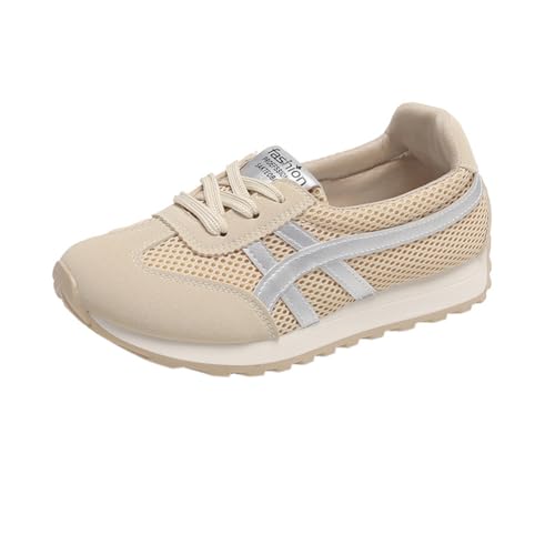 Frauen-Plattform-Sneaker modisch Casual Boardschuhe Outdoor Lauftraining Tennis Sports Einzelschuh atmungsaktiv Nicht schwitzig Gelb 39 von 100junzidao