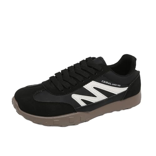 Frauen Plattform Sneakers Student Casual Training Schuhe Spitze Mode tägliche Wanderschuhe Bequeme leichte runde Zehe Schwarz 39 von 100junzidao