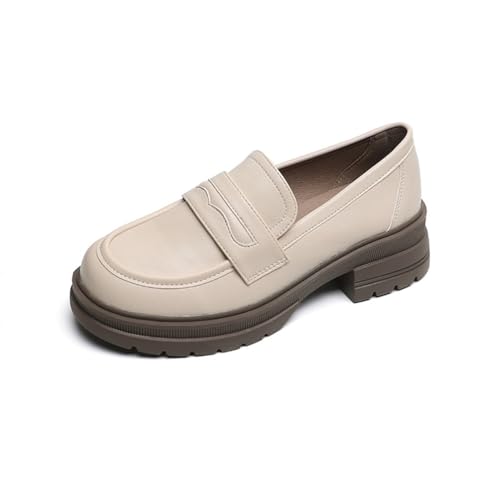 Frauen dicken Boden Blatt Schuhe Plattform bequemen Retro Business-Schuhe flachen Mund Casual Temperament einfache Partei Kleid Pumpen Beige 41 Frauen dicken Boden Blatt Schuhe Plattform bequemen Retro Business-Schuhe flachen Mund Casual Temperament einfache Partei Kleid Pumpen Beige 41 von 100junzidao