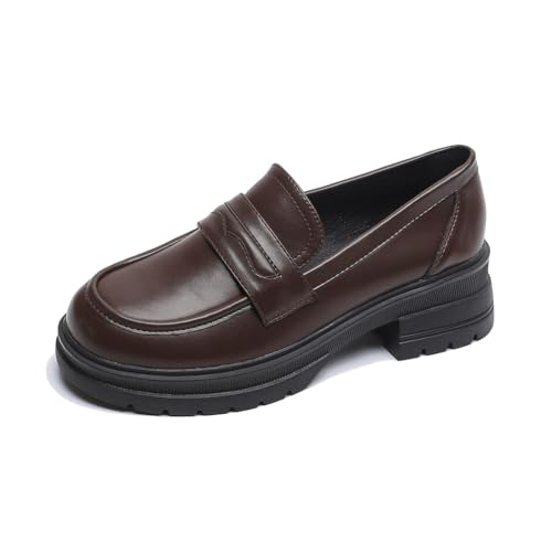Frauen dicken Boden Blatt Schuhe Plattform bequemen Retro Business-Schuhe flachen Mund Casual Temperament einfache Partei Kleid Pumpen Braun 41 Frauen dicken Boden Blatt Schuhe Plattform bequemen Retro Business-Schuhe flachen Mund Casual Temperament einfache Partei Kleid Pumpen Braun 41 von 100junzidao
