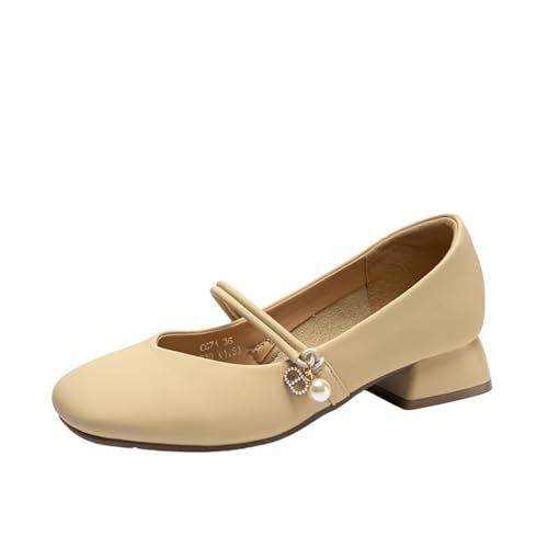 Geschlossene Mary Jane Schuhe Französisches Temperament Perle Hundert Freizeitschuhe Flach Bequem Elegantes Kleid Karriere Arbeit High Heels Gelb 39 Geschlossene Mary Jane Schuhe Französisches Temperament Perle Hundert Freizeitschuhe Flach Bequem Elegantes Kleid Karriere Arbeit High Heels Gelb 39 von 100junzidao