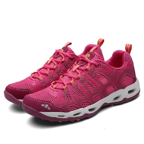 Herren Damen Wanderschuhe Outdoor-Laufschuhe Reise-Kletter-Wanderschuhe Trainings-Sneaker Leicht und atmungsaktiv Rot 38 von 100junzidao