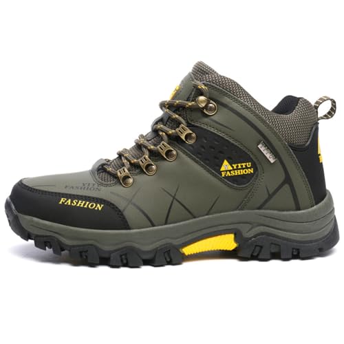 Herren-Wanderstiefel Leichte wasserdichte Walkingschuhe Outdoor-Sport-Reise-Rucksack-Trainingsschuhe Grün 40 von 100junzidao