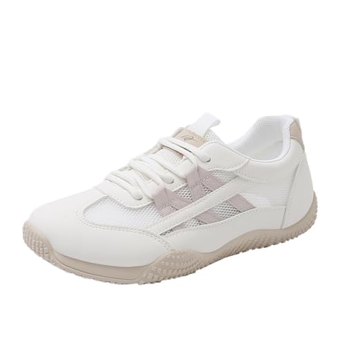 Mesh atmungsaktive Casual Schuhe Frauen modische Flache Sneakers Anti-Rutsch Leichte Laufschuhe mit Einer Abnehmen Höhe erhöhende Temperament Weiß 38 von 100junzidao