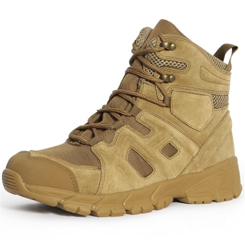 Outdoor-Trekking-Wanderstiefel Damen Mid-Top-Leichtgewicht-Wanderschuhe Herren Geeignet für Cross-Country-Reisen, Klettern, Bergsteigen Beige 39 von 100junzidao