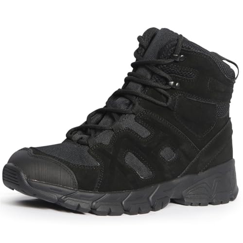 Outdoor-Trekking-Wanderstiefel Damen Mid-Top-Leichtgewicht-Wanderschuhe Herren Geeignet für Cross-Country-Reisen, Klettern, Bergsteigen Schwarz 38 von 100junzidao