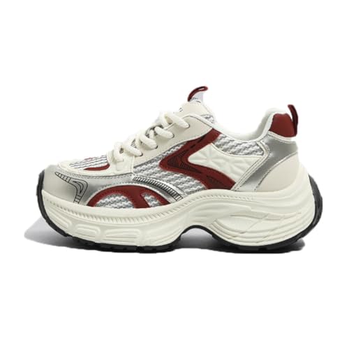 Pop-Schuhe für Damen leicht modisch Training Outdoor Reisen Laufschuhe leichte Freizeitschuhe bequem atmungsaktiv Rot 37 von 100junzidao
