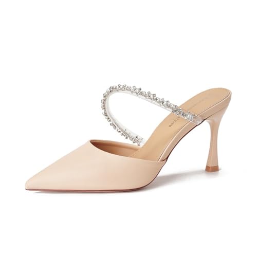 Strasssteine Pailletten High Heels Sandalen Slipper Spitze Zehenpartie Abendschuhe für Damen Elegante Spaghettiträger sexy niedrige Brautschuhe Strasssteine Pailletten High Heels Sandalen Slipper Spitze Zehenpartie Abendschuhe für Damen Elegante Spaghettiträger sexy niedrige Brautschuhe von 100junzidao