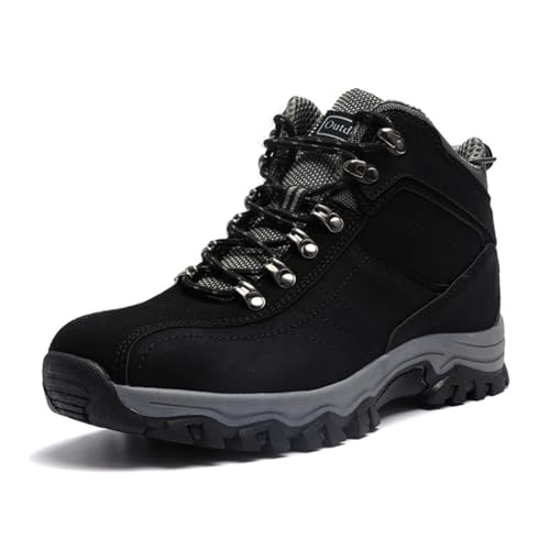 rutschfeste Wanderschuhe für Herren Damen Wanderschuhe mit hohem Schaft und Schnürsenkeln Backpacking Reisen Klettern Sport Schwarz 39 von 100junzidao