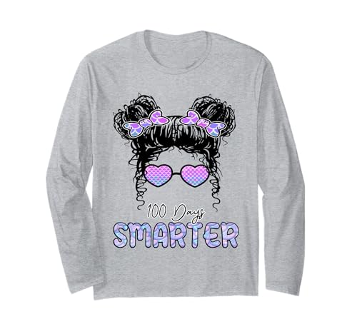100 Tage Smarter Messy Bun Hair für Mädchen zum 100. Schultag Langarmshirt 100 Tage Smarter Messy Bun Hair für Mädchen zum 100. Schultag Langarmshirt von 100th Day Smarter Shirts 100th Day Of School Women
