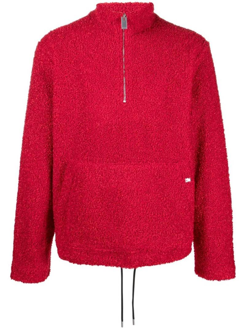 1017 ALYX 9SM Sweatshirt aus Bouclé mit Reißverschluss - Rot von 1017 ALYX 9SM