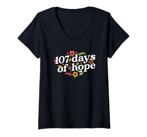 Damen 107 Tage Kamala T-Shirt mit V-Ausschnitt Damen 107 Tage Kamala T-Shirt mit V-Ausschnitt von 107 Days of Hope Kamala Harris Appreciation Tee