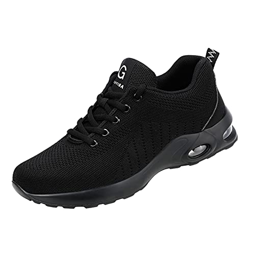 107 Damenschuhe 39 Schwarz Stiefelette Schuhe Frauen für Männer Zehen Kissen Schuhe Arbeit Hemden Air Steel Damenschuhe Winter Sneaker Damen (Black-c, 37) von 107