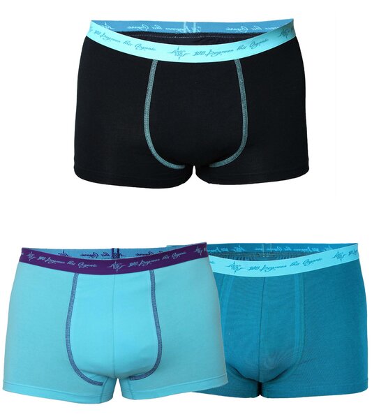 108 Degrees 3er Mix Pack Herren Retro Pants GOTS petrol / schwarz mint / aqua von 108 Degrees