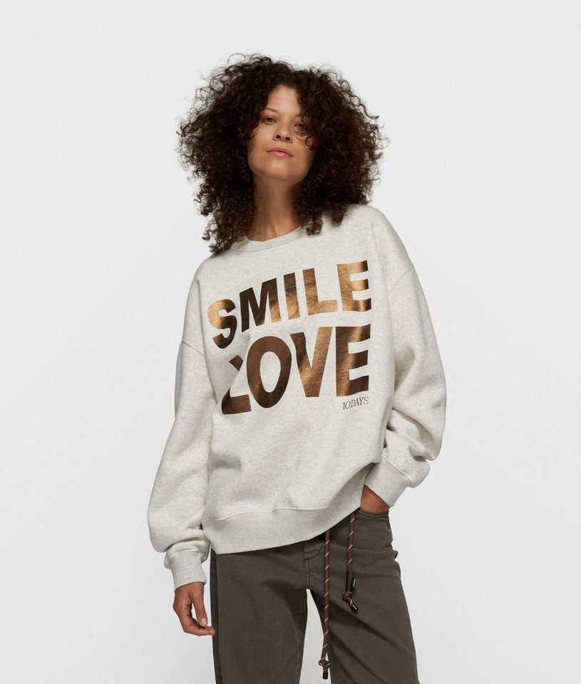 10DAYS Rundhalspullover statement sweater smile love von 10DAYS