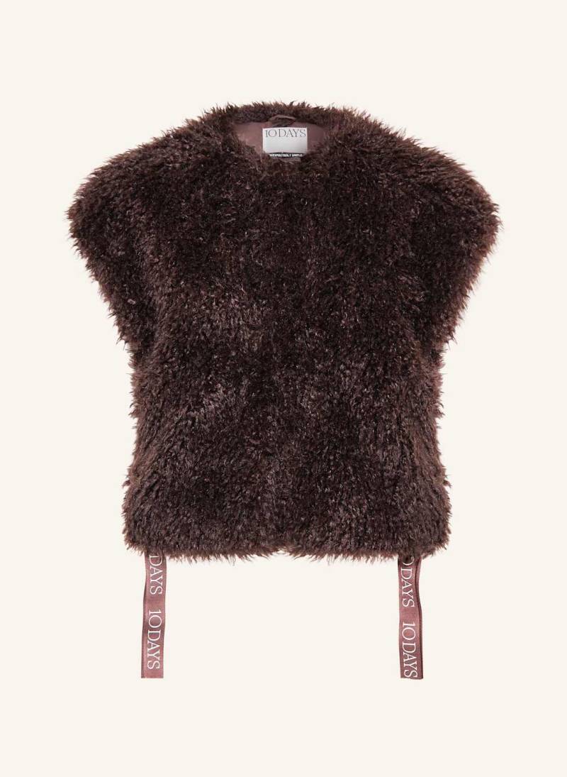 10days Kunstfell-Weste rot von 10DAYS