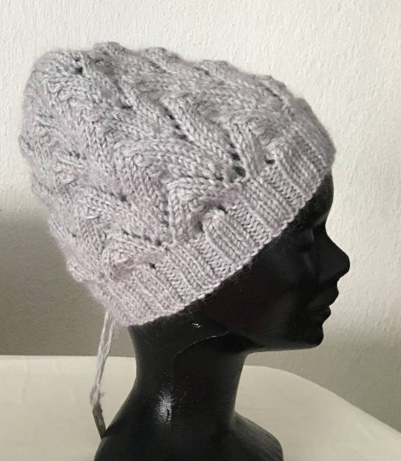 Warme Kappe, Reine Merinowolle/Mohair/Perlgraue Seide von 10Doigts2Mains