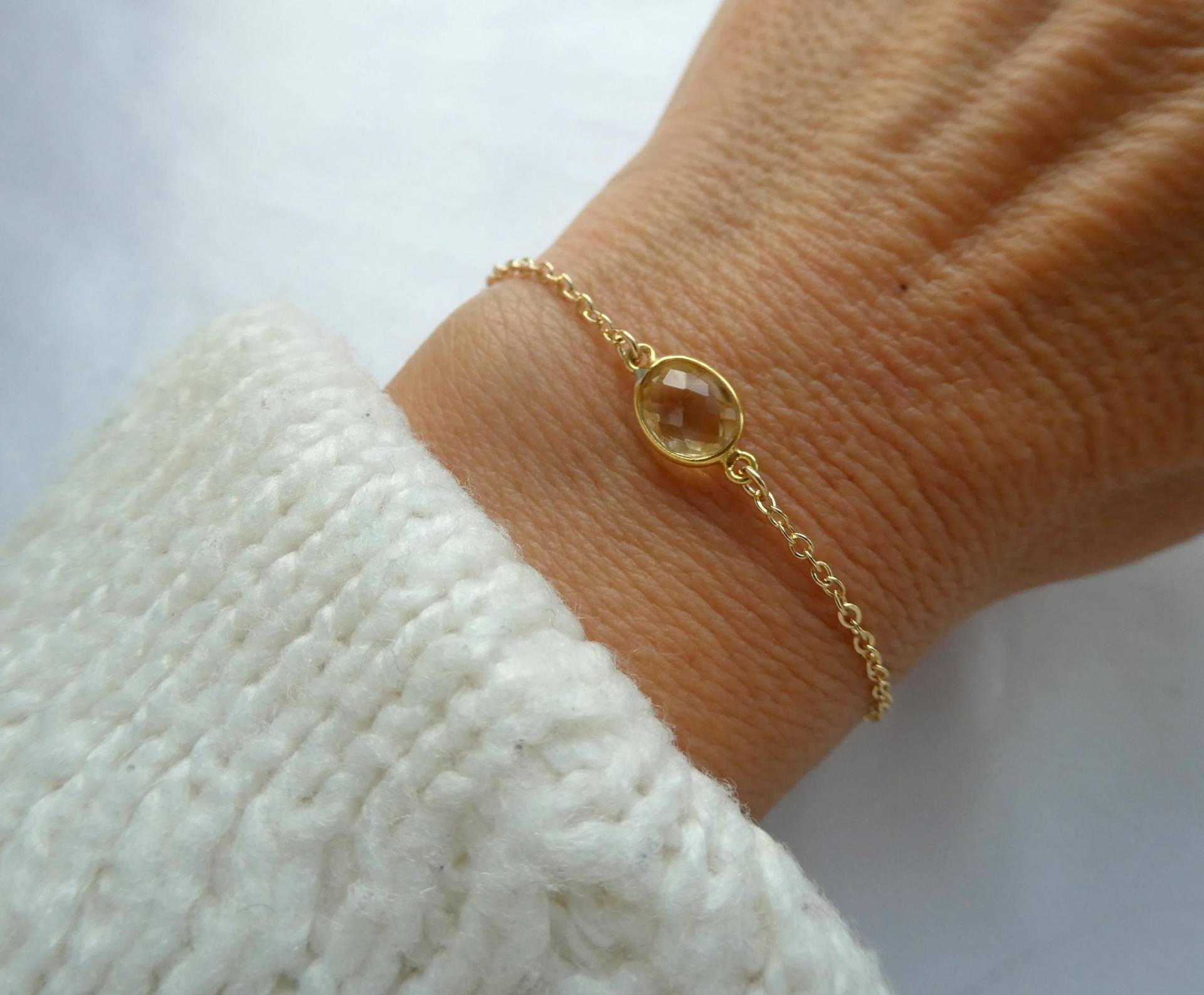 Gold Fill Citrin Armband November Birthstone Schmuck von 10WESTJewellery