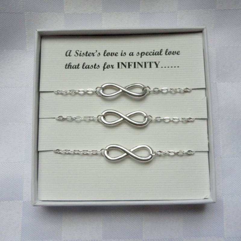 Schwester Geschenk Mit 3 Silbernen Infinity Fußkettchen von 10WESTJewellery