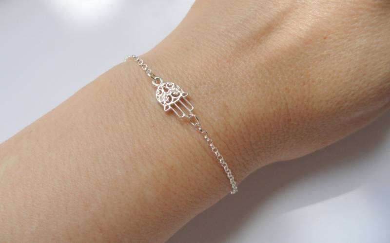 sterling Silber Hamsa Hand Armband Amulett Schmuck von 10WESTJewellery