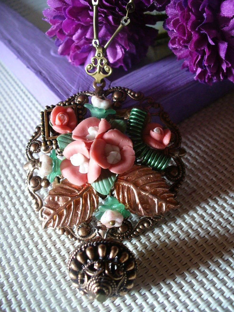 Pendentf + Kupfer/Bronze, Lachs Und Grüne Kette von 10doigtset1sourire