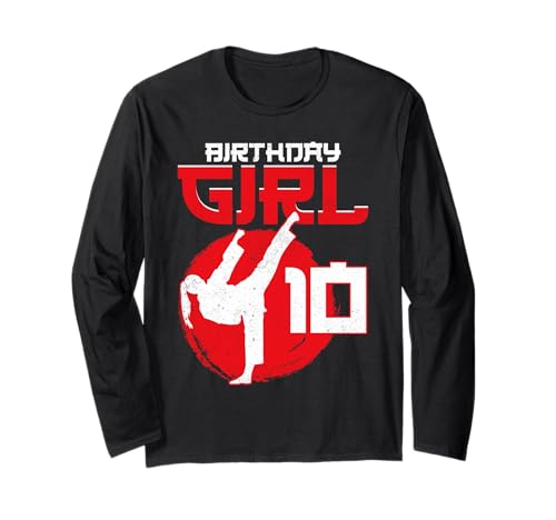 Karate Taekwondo 10 Jahre alt Geburtstag Kampfsport Mädchen Langarmshirt Karate Taekwondo 10 Jahre alt Geburtstag Kampfsport Mädchen Langarmshirt von 10th Birthday For Girls Karate Taekwondo Gift Tee